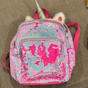 Cat & Jack Pink and Blue Sequin Unicorn Backpack